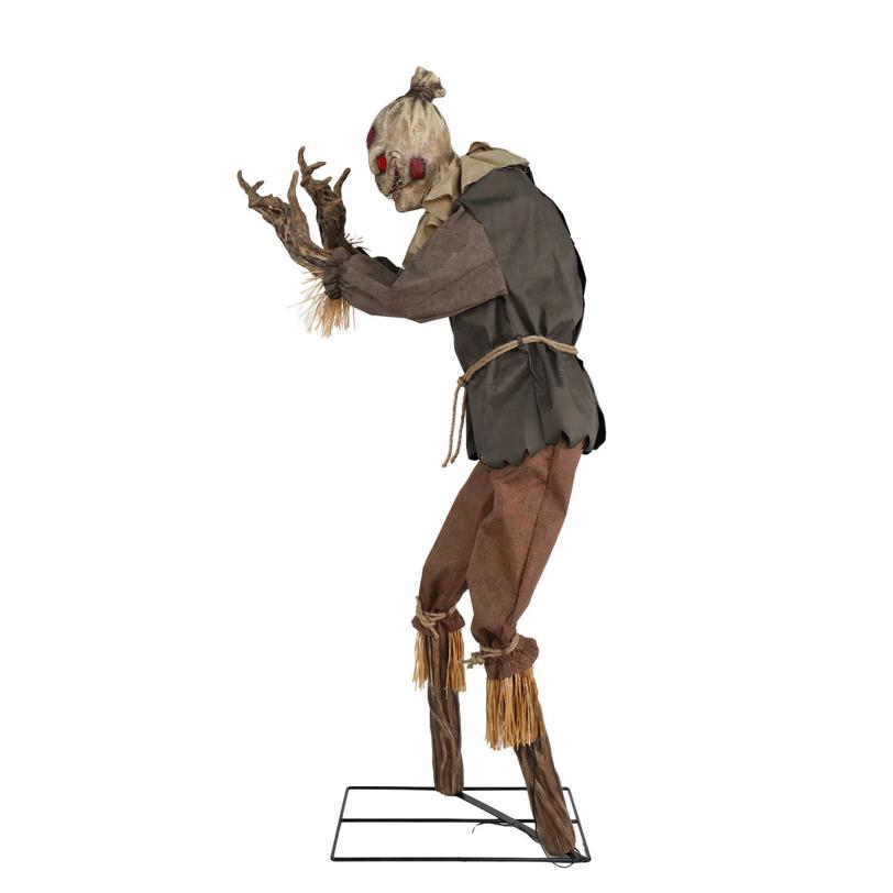 7 Ft. Animated Light-Up Grim Stalker Scarecrow Halloween Decoration