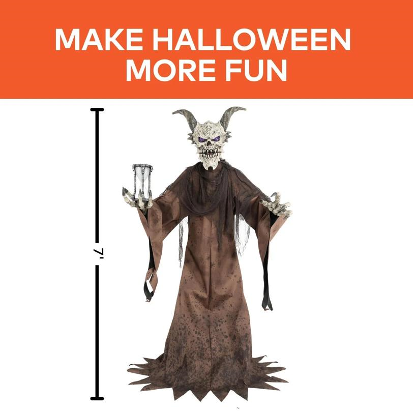 7 Ft. 9" Animated Light-Up The Time Demon Halloween Decoration