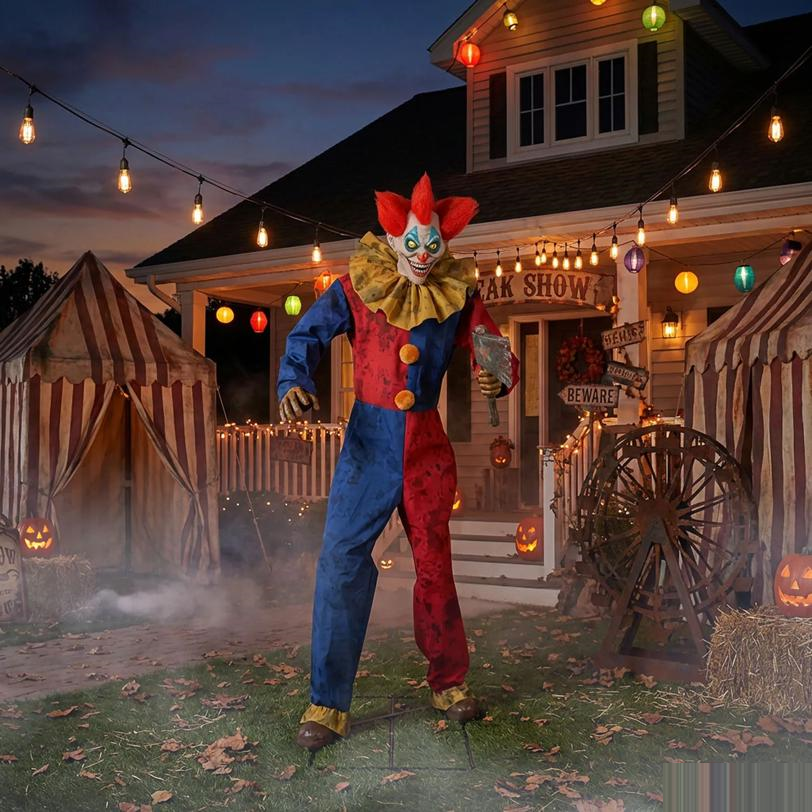 7 Ft. 3" Animated The Axe-Wielding Clown Halloween Decoration