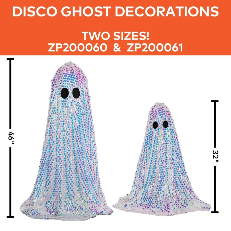 46 1/2" Tall Disco Mosaic Ghost Halloween Decoration