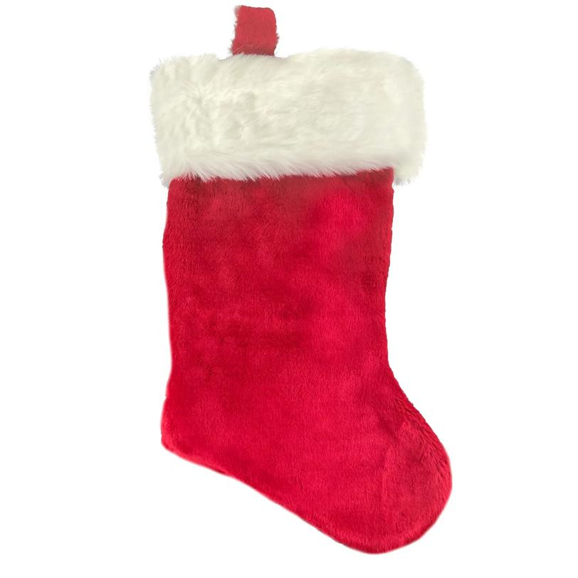 Red Plush Santa Christmas Stocking