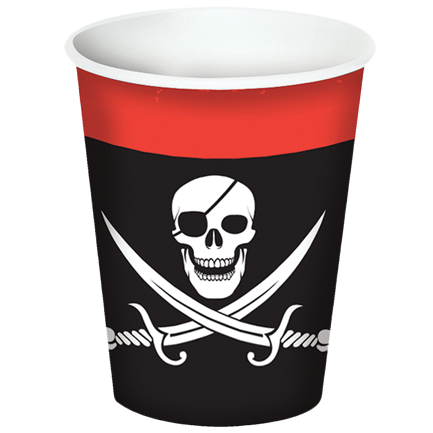 PIRATE BEVERAGE CUPS 9OZ 8PCS