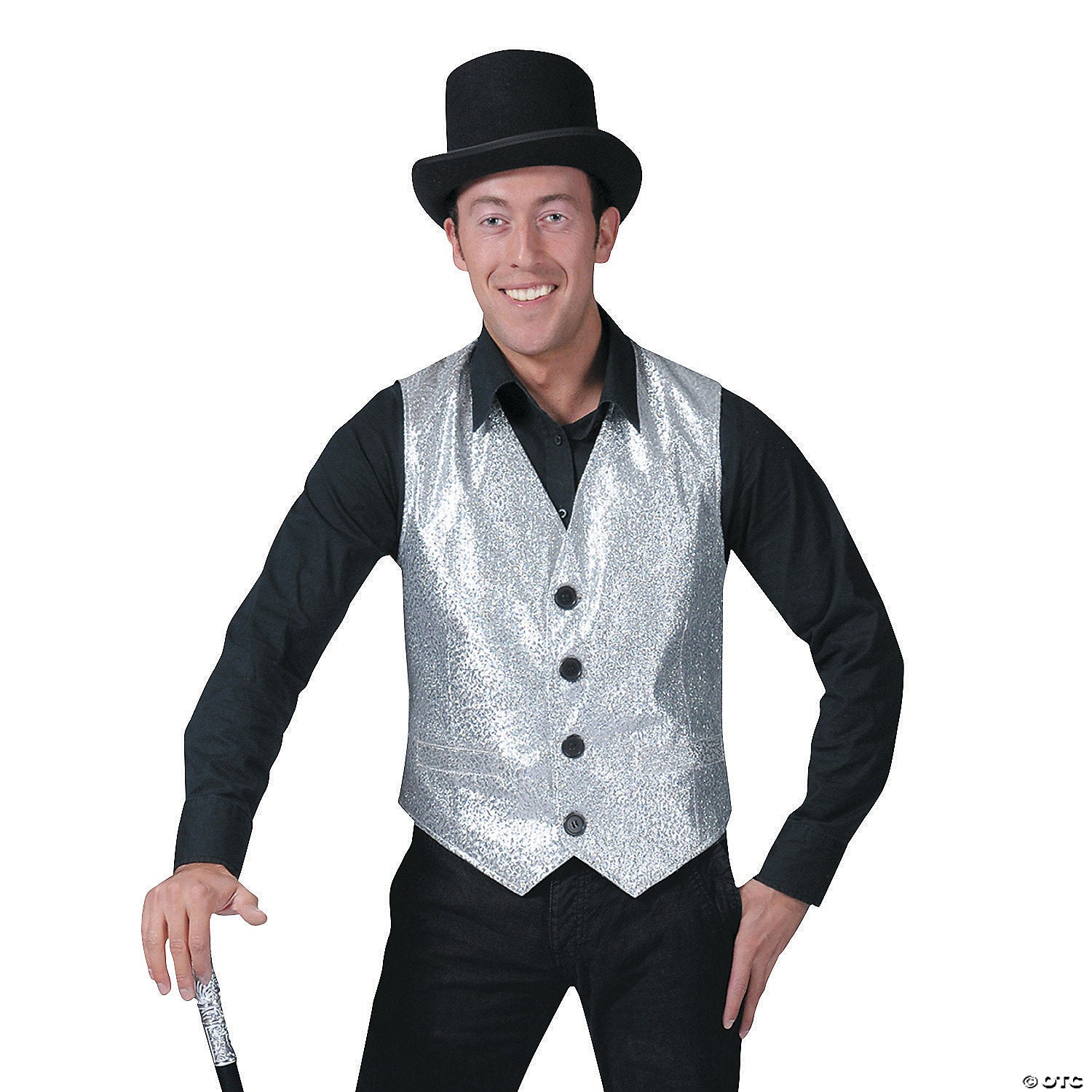 Adult Shiny Silver Vest