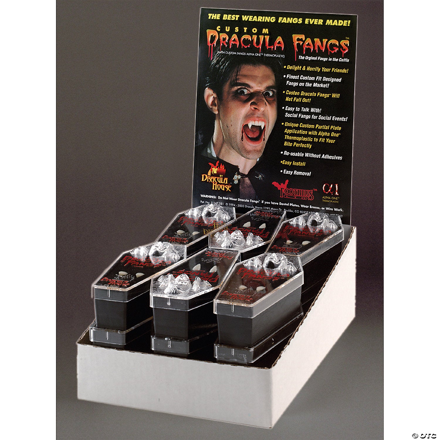 DRACULA FANGS DISPLAY 12 PCS