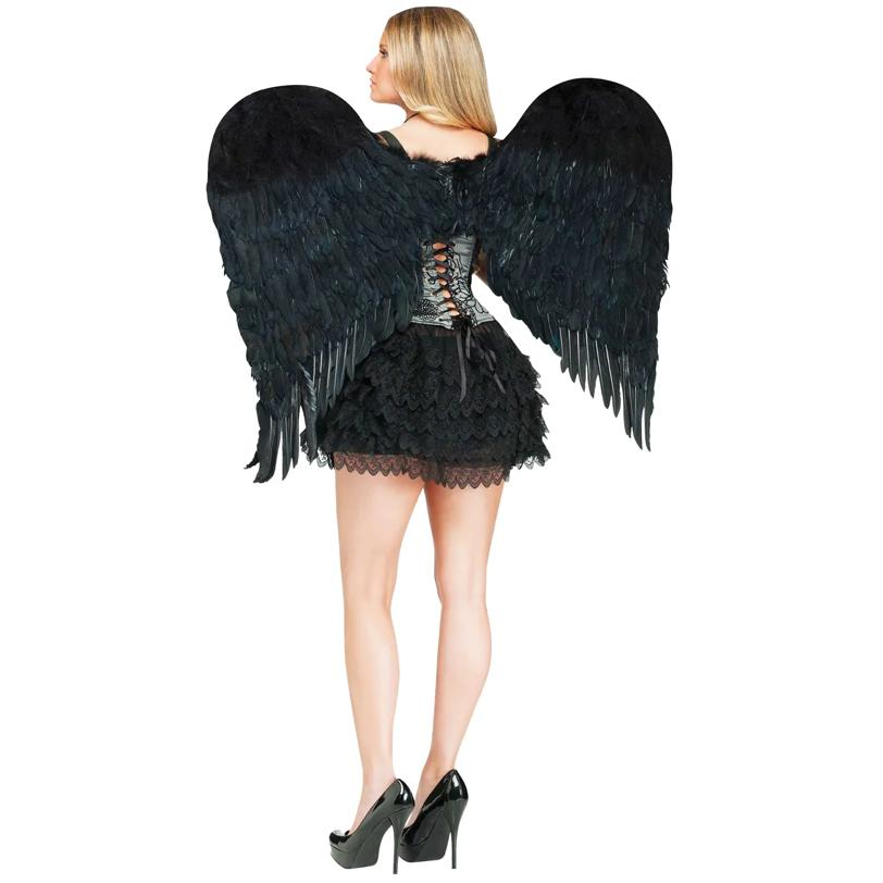 Angel Wings Feather Adult Black