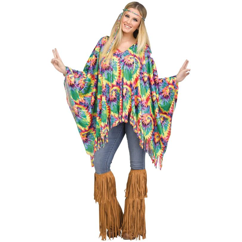 Tie-Dye Hippie Poncho Costume