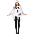 GHOST/PRINT PONCHO ADULT COSTUME