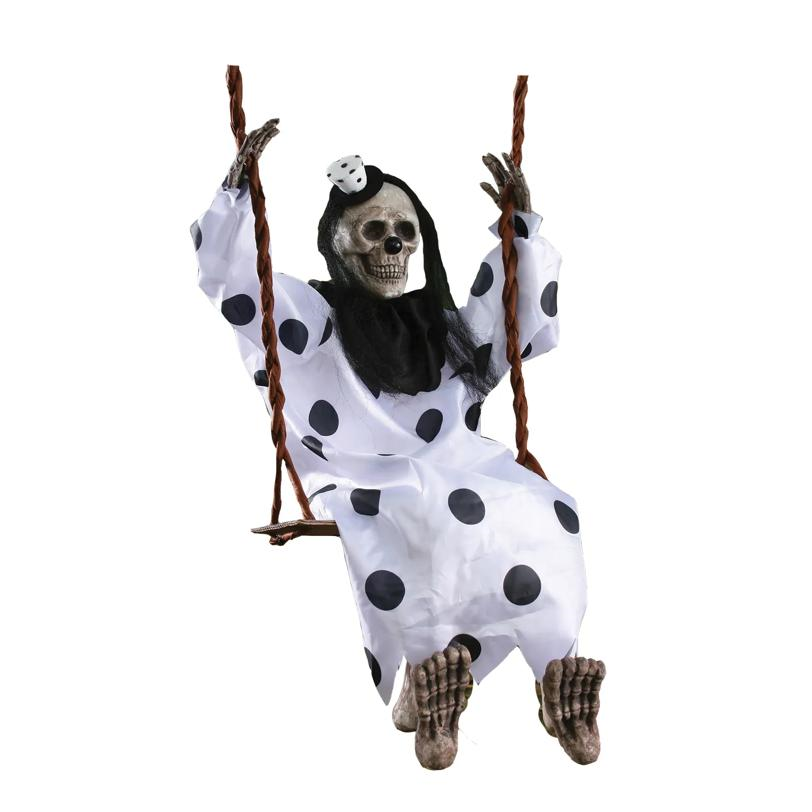 SKELETON CLOWN ON SWING