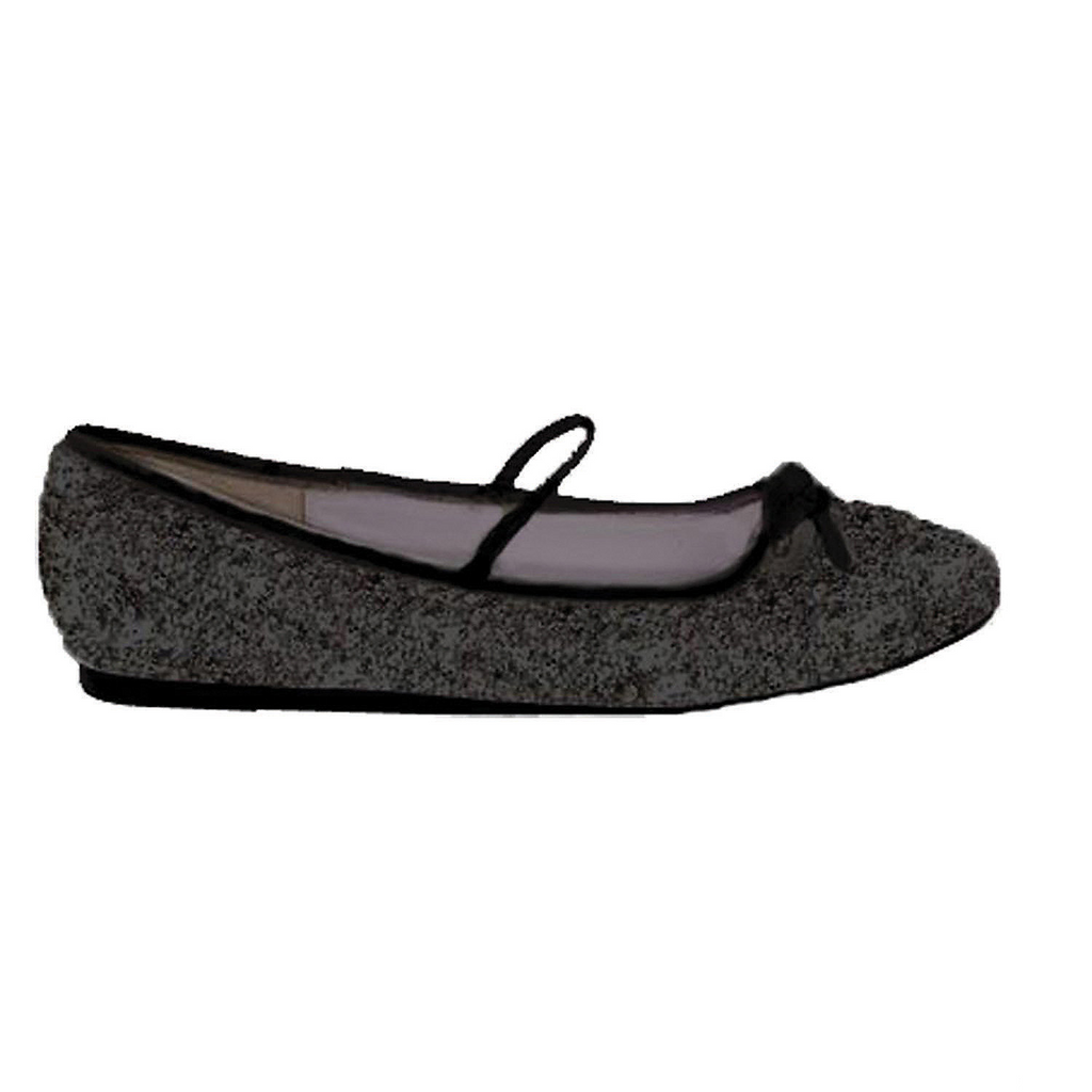 Flat Ballet Glitter Child Black