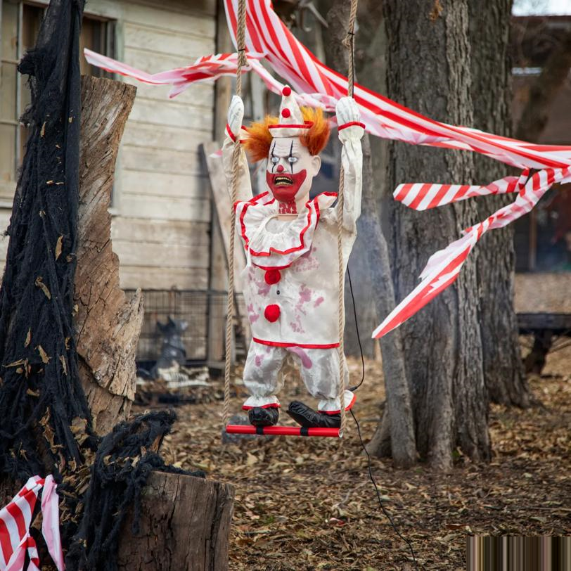 Swinging Happy Clown Doll Animated