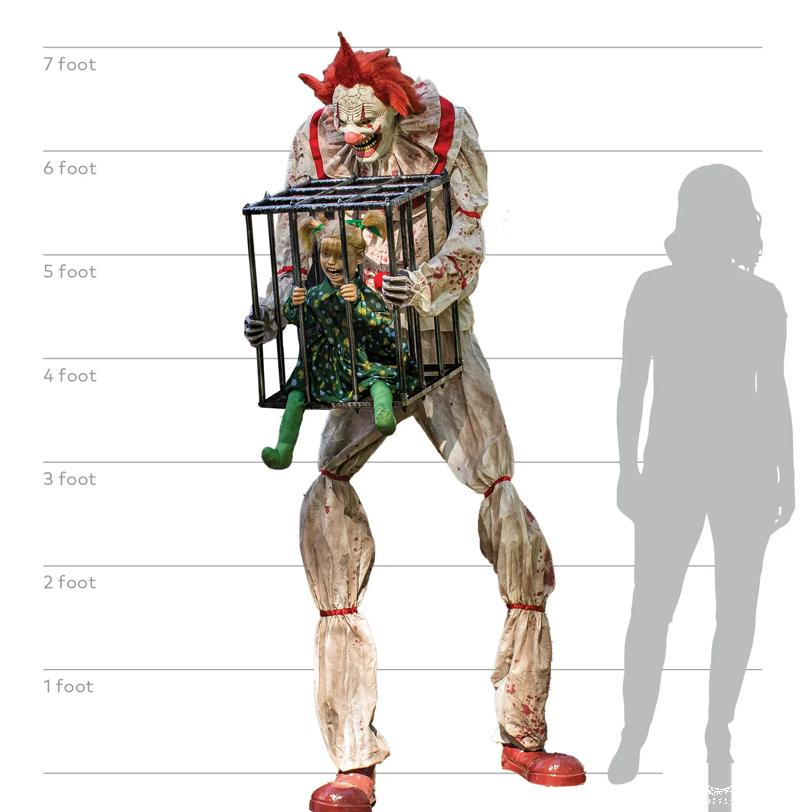 CAGEY THE CLOWN W GIRL ANIMATE