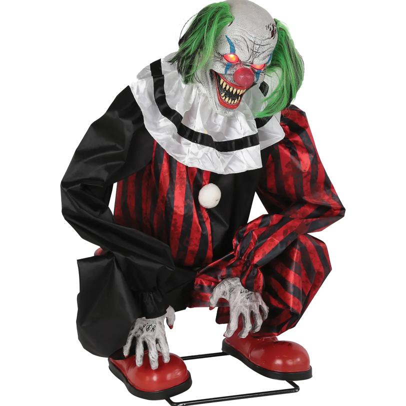CROUCHING CLOWN RED ANIMATED