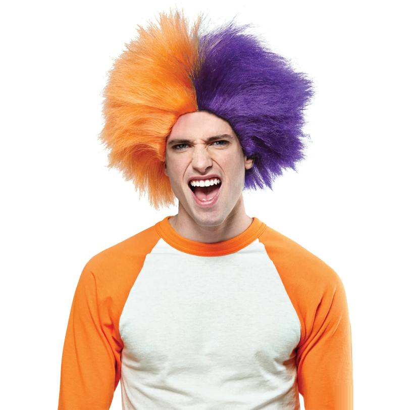 Orange And Purple Sports Wig