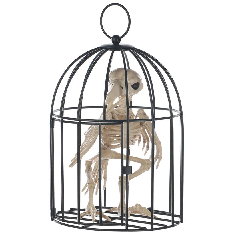 Skeleton Crow In Cage