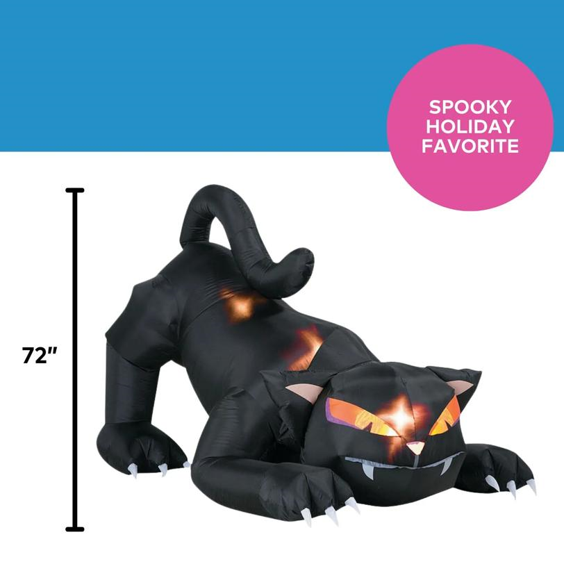 Black Cat With Turning Head Decoration