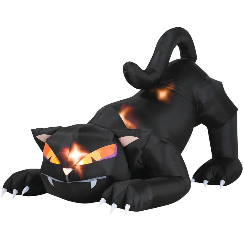 Black Cat With Turning Head Decoration