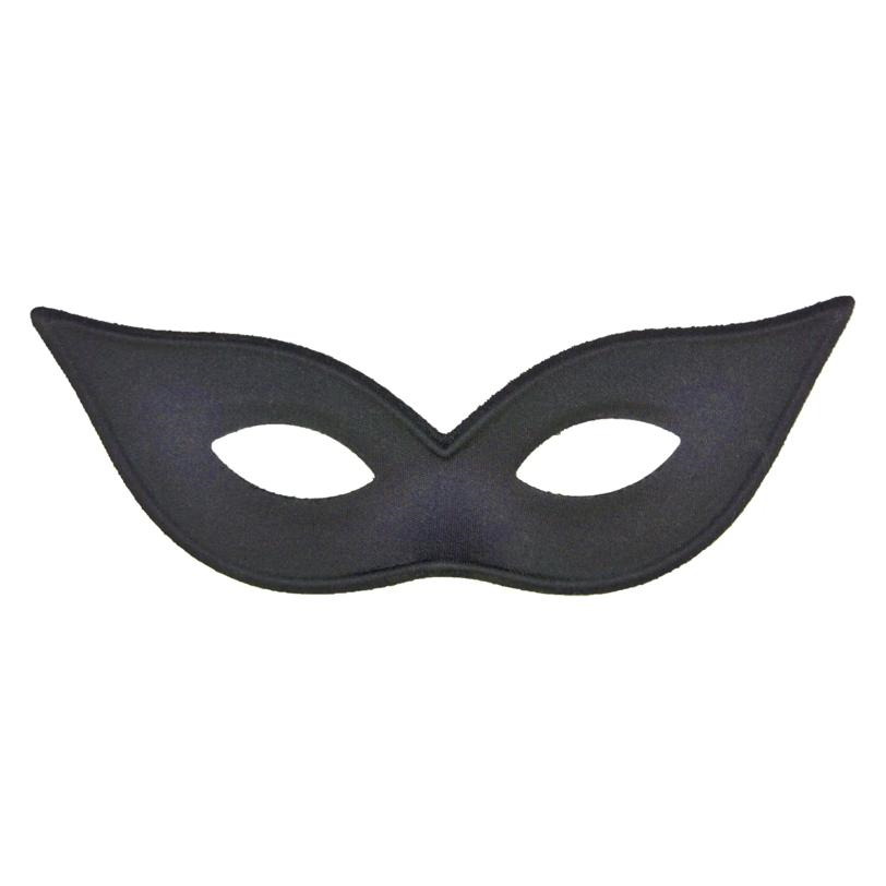 Satin Black Harlequin Mask