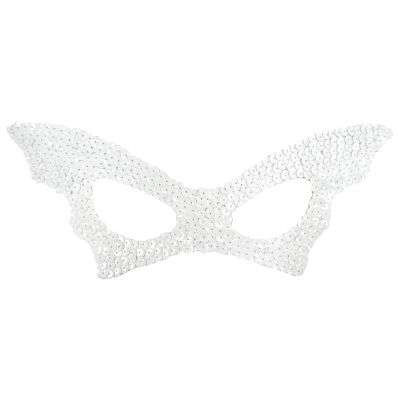 Bat Mask Sequin White