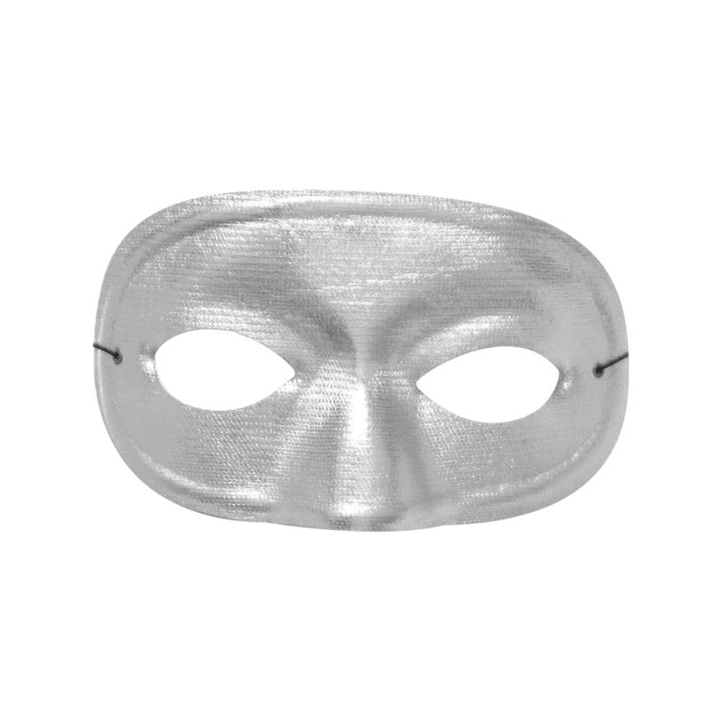 Half Domino Metallic Silver Mask