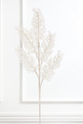 31" White Sequin Coral Leaf Spray