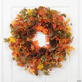 Maple Leaves and Pinecone Fall Harvest Artificial Wreath - 30" - Unlit
