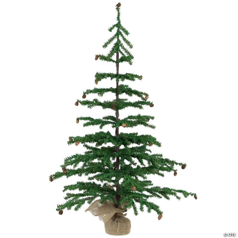 Medium Artificial Christmas Tree with Mini Pine Cones in Burlap Base - 3' - Unlit