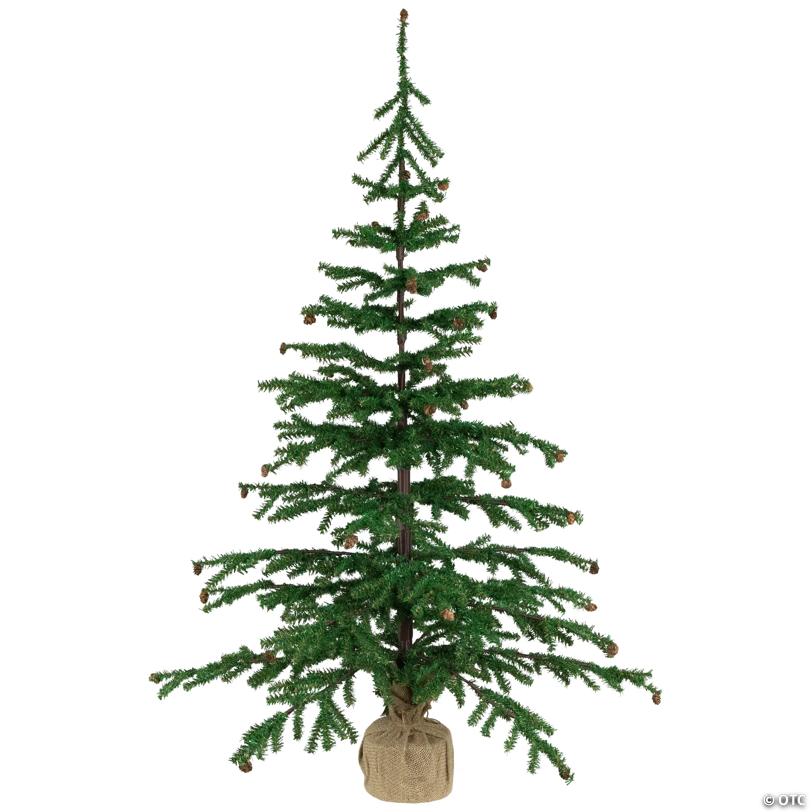 Medium Artificial Christmas Tree with Pine Cones in Burlap Base - 4' - Unlit