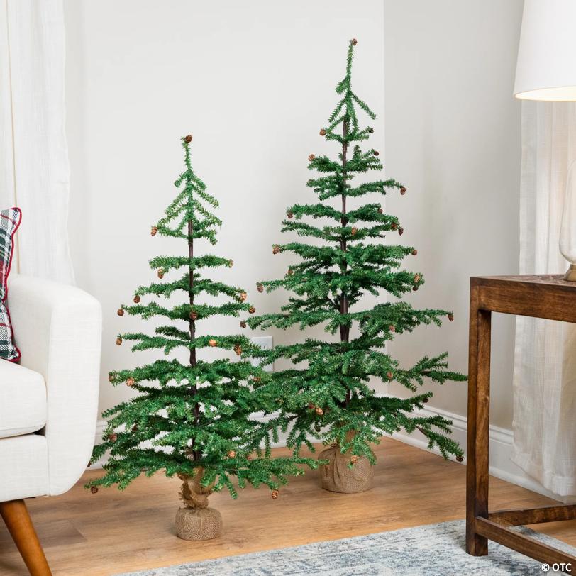 Medium Artificial Christmas Tree with Pine Cones in Burlap Base - 4' - Unlit