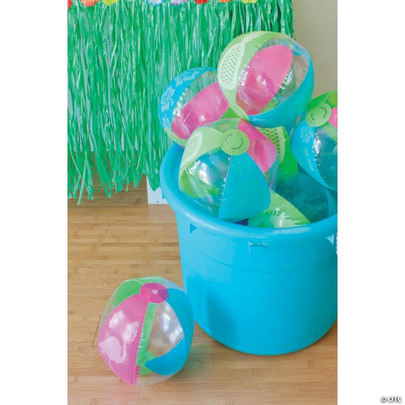 Medium Inflatable 9" Tropical Summer Fun Vinyl Beach Balls - 12 Pc.
