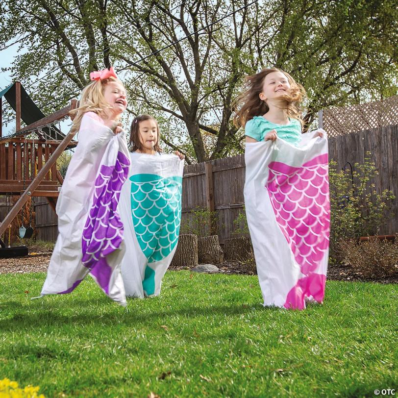 Mermaid Tail Potato Sack Race Bags - 12 Pc.