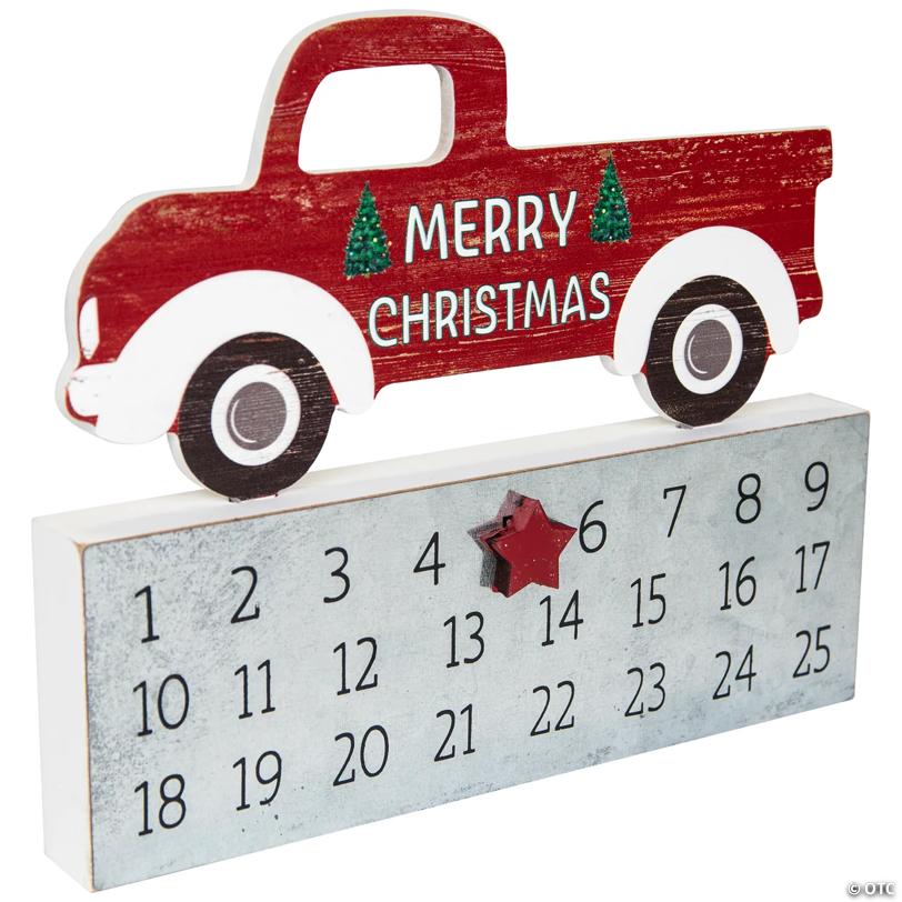 Merry Christmas Truck Wooden Advent Calendar - 9