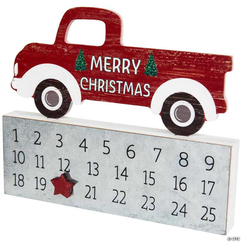 Merry Christmas Truck Wooden Advent Calendar - 9