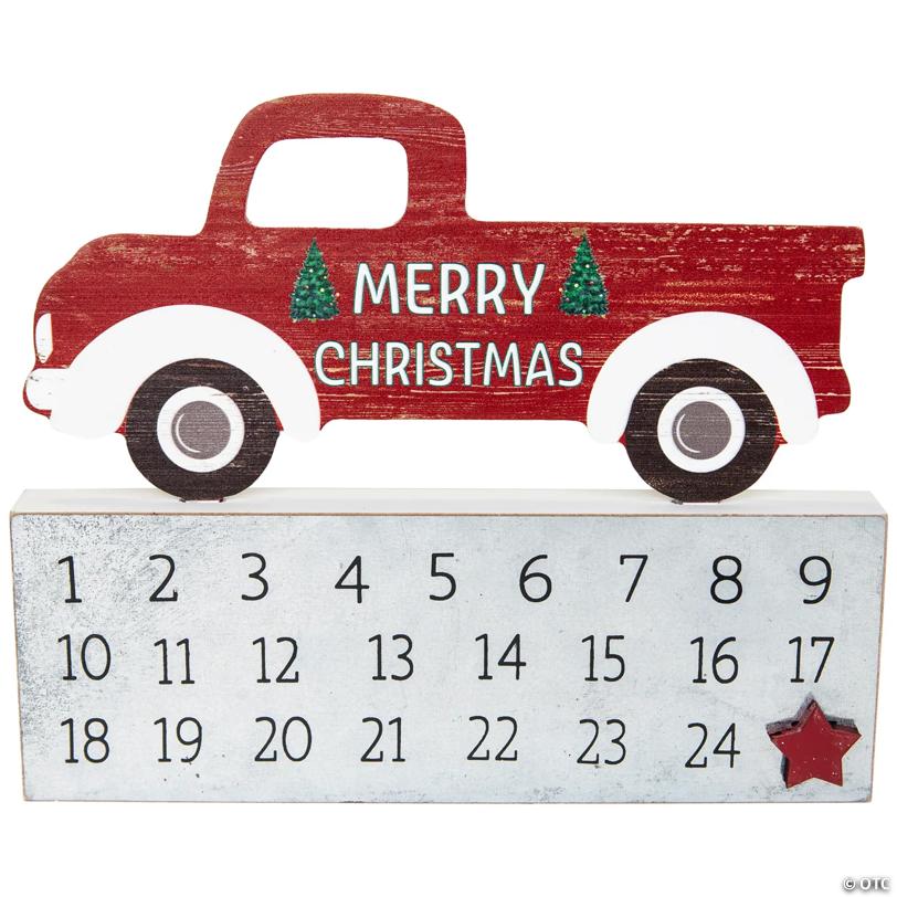 Merry Christmas Truck Wooden Advent Calendar - 9