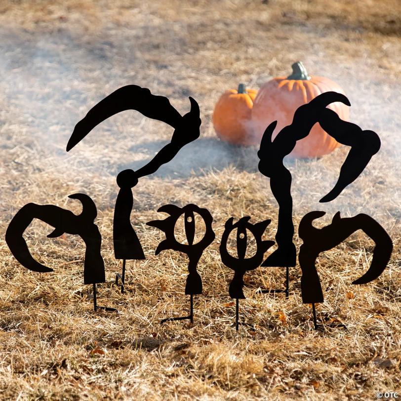 Metal Monster Silhouette Yard Stakes Halloween Decoration - 6 Pc.