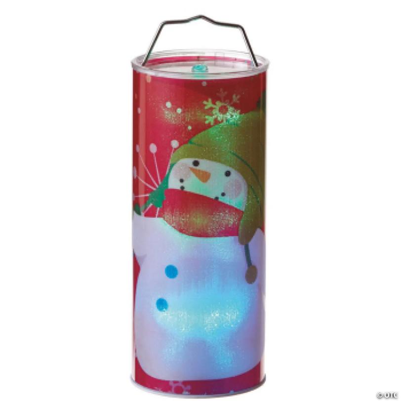 Midwest 12" Battery Operated Red LED Color Changing Snowman Christmas Lantern