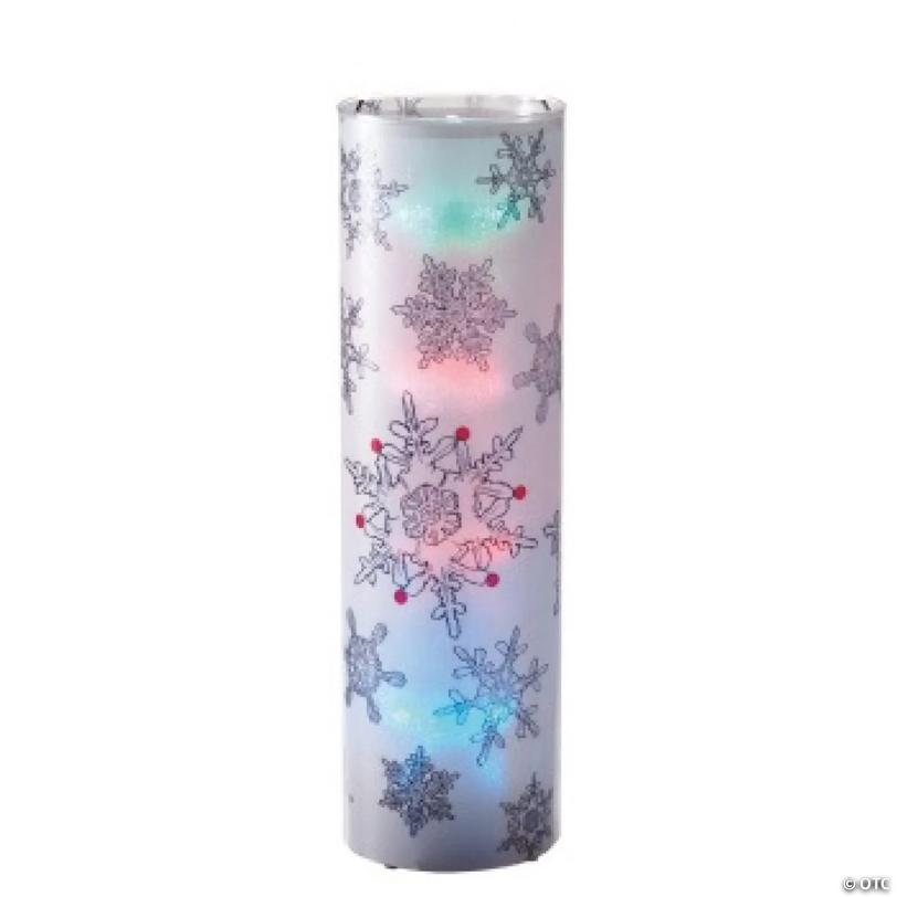 Midwest 24" Pre-Lit Black and White Snowflakes Color Changing LED Christmas Lantern