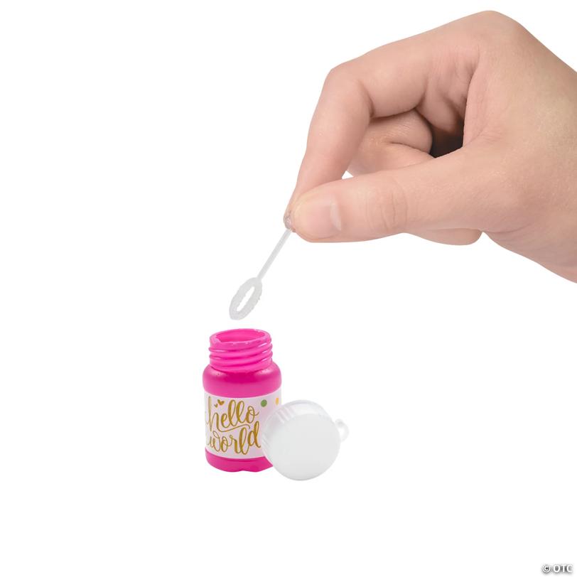 Mini Baby Shower Bubble Bottles - 24 Pc.