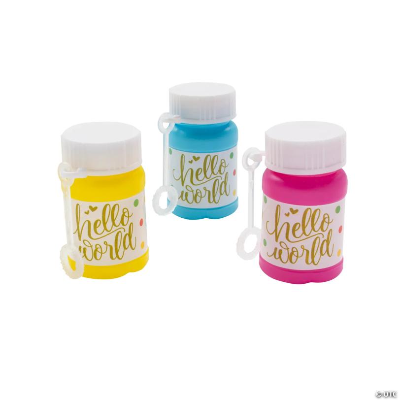 Mini Baby Shower Bubble Bottles - 24 Pc.