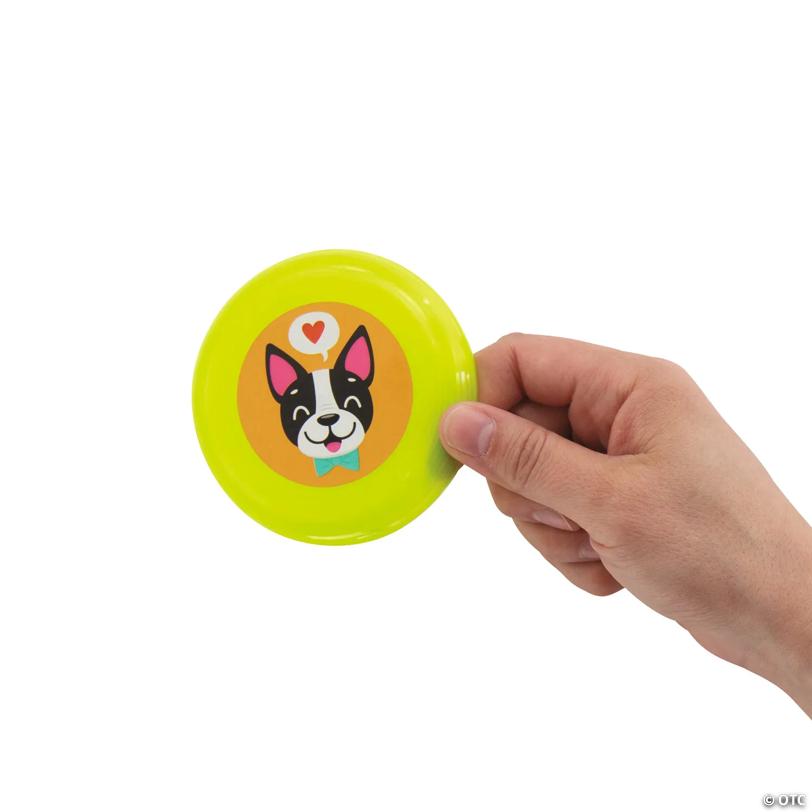 Mini Cute Dog Party Flying Discs - 12 Pc.