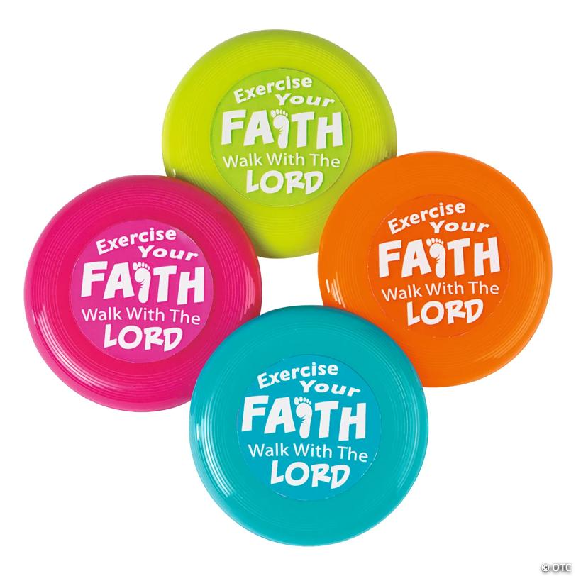 Mini Exercise Your Faith Flying Discs - 12 Pc.