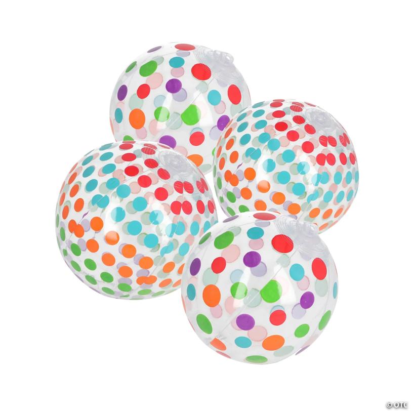 Mini Inflatable 5" Polka Dot Beach Balls - 12 Pc.