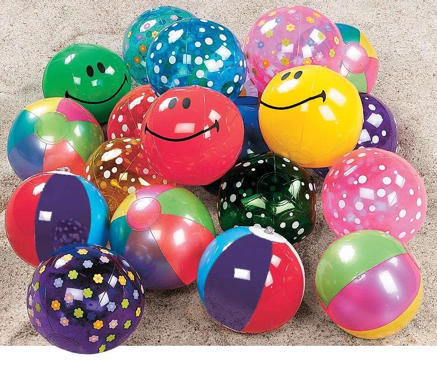 Mini Inflatable Patterned 5" Vinyl Beach Ball Assortment - 25 Pc.