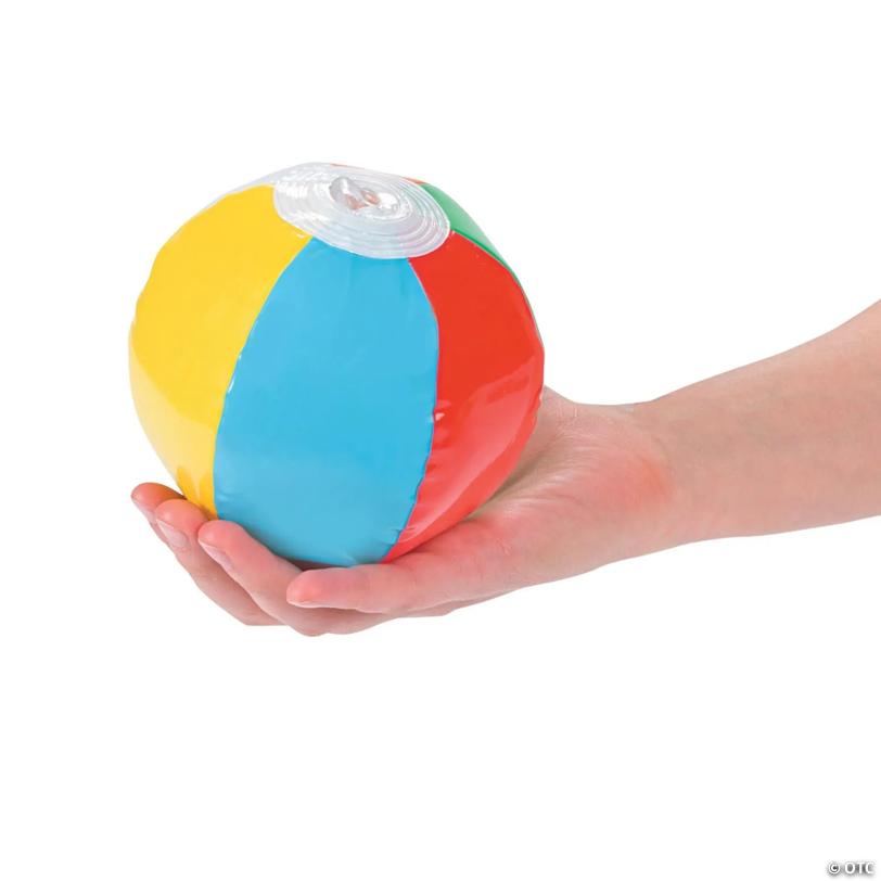 Mini Inflatable Patterned 5" Vinyl Beach Ball Assortment - 25 Pc.