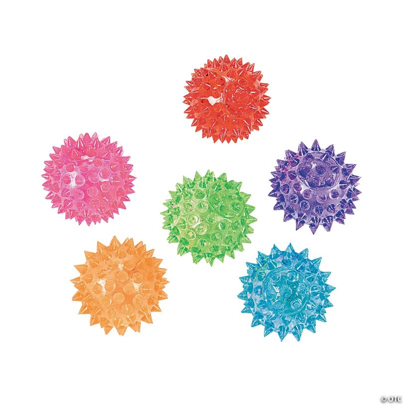 Mini Light-Up Spike Balls - 12 Pc.