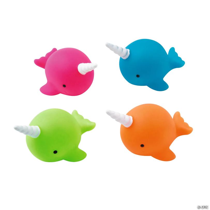 Mini Neon Narwhal Squirt Toys - 12 Pc.