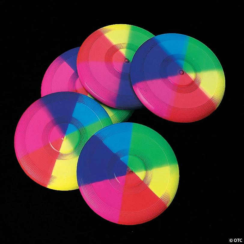 Mini Rainbow Flying Discs - 12 Pc.