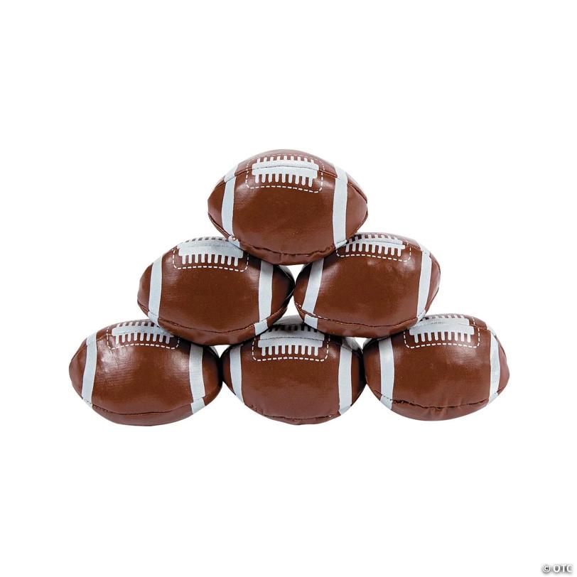 Mini Realistic Plastic Football Footbags - 12 pc