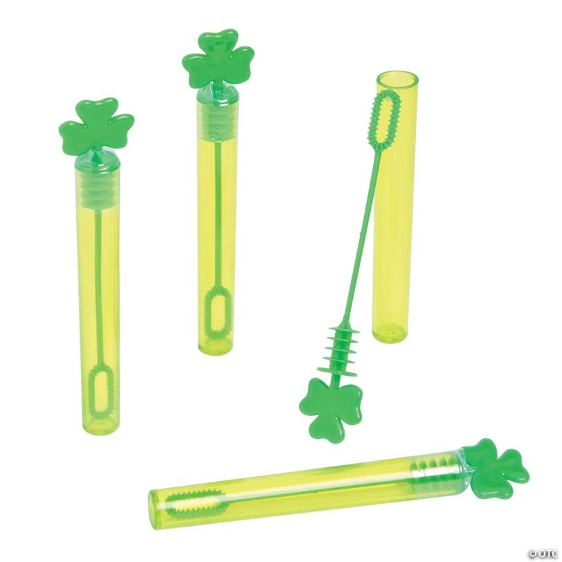 Mini Shamrock Bubble Tubes - 24 Pc.
