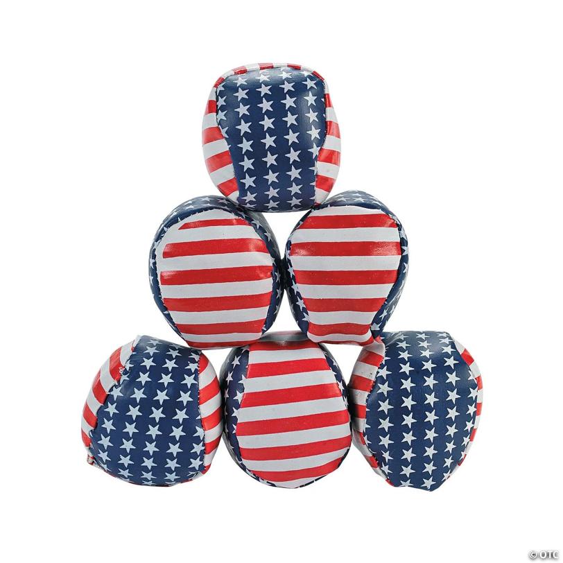 Mini Stars & Stripes Patriotic Footbags - 12 pc