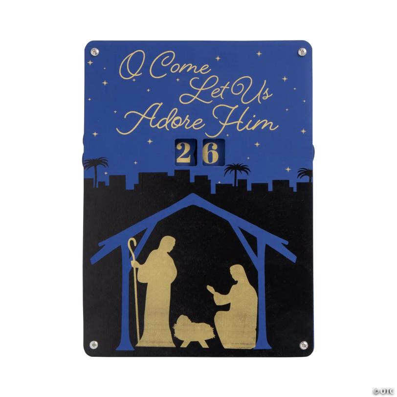 Nativity Advent Calendar Sign with Easel